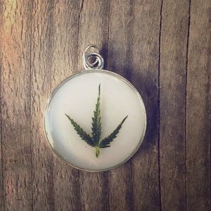 Real Cannabis Leaf Necklace